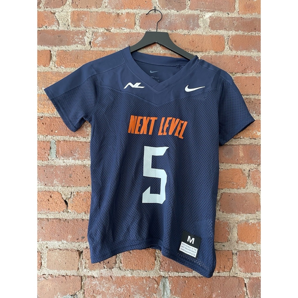 NWT Nike Mesh Flag Football Jersey Youth Boy's M navy blue Next Level #5 Dri-Fit